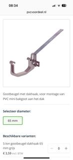 14x gootbeugel dakhaak 65mm (minigoot), Doe-het-zelf en Verbouw, Buizen en Afvoer, Ophalen of Verzenden, Nieuw, Minder dan 2 meter