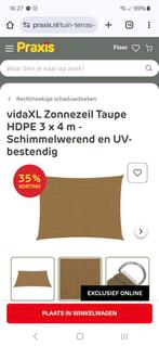 3x4 taupe vidaxl schaduwdoek zonnezeil taupe vierkant, Ophalen of Verzenden, Nieuw