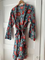 Fijn katoenen indiase blockprint kimono vest jasje M L, Maat 38/40 (M), India, Blauw, Nieuw