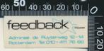 Sticker: Feedback Muziek - Rotterdam (3), Verzenden, Zo goed als nieuw, Bedrijf of Vereniging