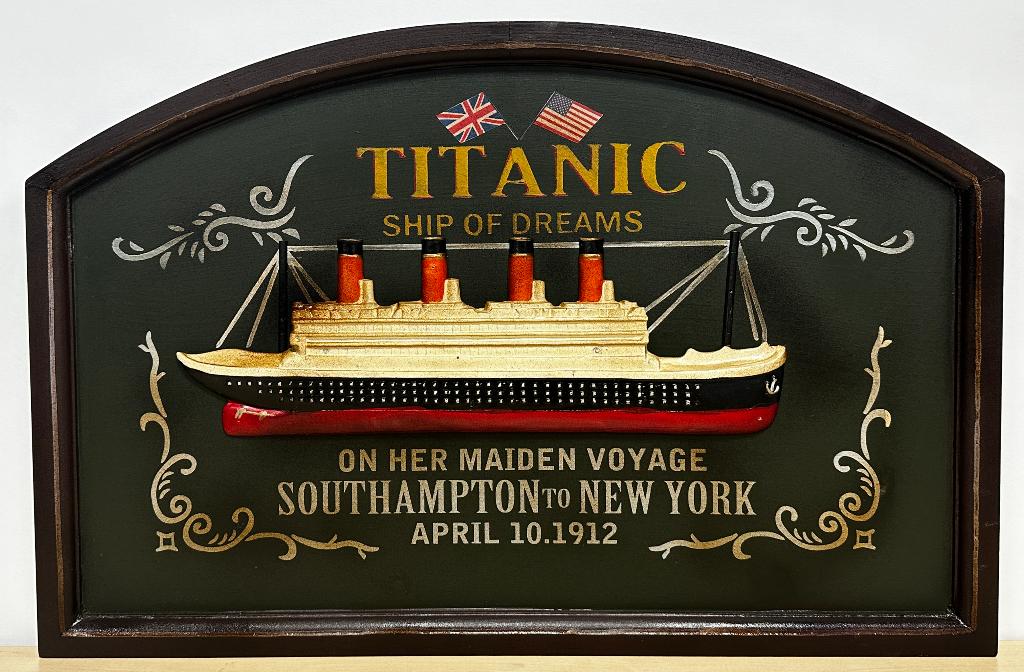 Titanic schip houten pubbord reclamebord wandbord deco