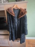 Zwarte bontjas maat L - Perfect voor boerenbruiloft!, Ophalen of Verzenden, Gedragen, Maat 42/44 (L), Zwart
