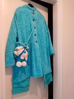 Turquoise carnavalsjas met broek royale maat 42, Ophalen of Verzenden, Zo goed als nieuw, Maat 42/44 (L), Carnaval