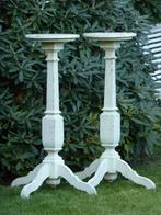 TOP 2 origineel JUGENDSTIL tafeltjes / piedestal zuil tafel, Antiek en Kunst, Ophalen