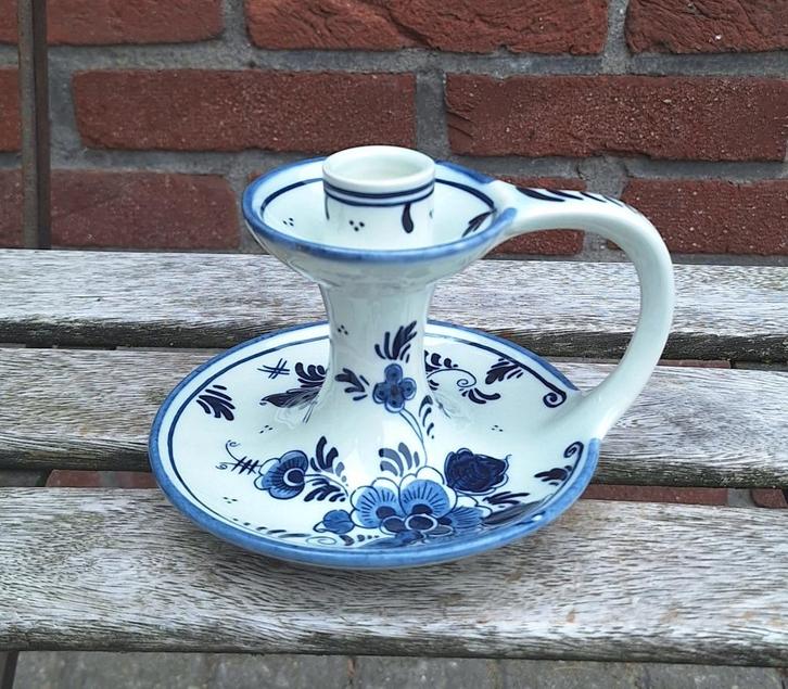 Prachtige Koninklijke Goedewaagen Delfts blauwe kandelaar., Antiek en Kunst, Curiosa en Brocante, Ophalen of Verzenden