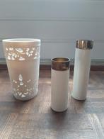 Kaarsenstandaards, Overige materialen, Wit, Ophalen of Verzenden, Zo goed als nieuw