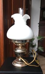 Vintage Olielamp met Witte Kap, Ophalen, Gebruikt, Glas, Minder dan 100 cm