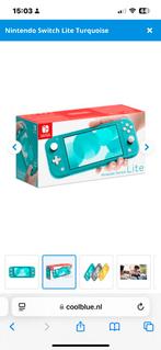 Nintendo Switch Lite Turquoise (blauw) met lader, Spelcomputers en Games, Spelcomputers | Nintendo Switch Lite, Ophalen, Turquoise