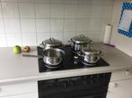 Pannen set  met wokpan, Huis en Inrichting, Keuken | Potten en Pannen, Ophalen, Zo goed als nieuw, Rvs, Wok