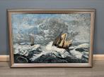 Zee zicht maritiem schilderij  66-46-4, Antiek en Kunst, Ophalen of Verzenden