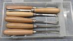 Houtsnij beiteltjes 6 stuks. Mesbeitels en gutsen., Ophalen of Verzenden