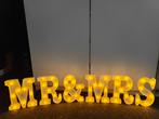 Mr & Mrs verlichting letters, Huis en Inrichting, Lampen | Overige, Sierverlichting, feest, bruiloft, Ophalen of Verzenden, Zo goed als nieuw
