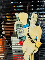 Vintage Miss Berger Reclamebord Pin Up, Reclamebord, Gebruikt, ., Ophalen of Verzenden