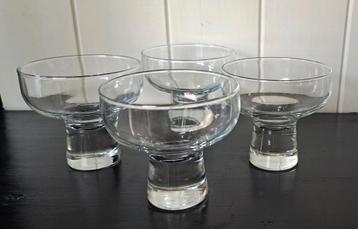 Bijzondere Vintage Glazen Bubbelvoet Champagne Ijscoupe  beschikbaar voor biedingen