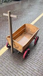 Houten bolderkar trekkar op luchtbanden, Caravans en Kamperen, Bolderkarren, Ophalen, Gebruikt