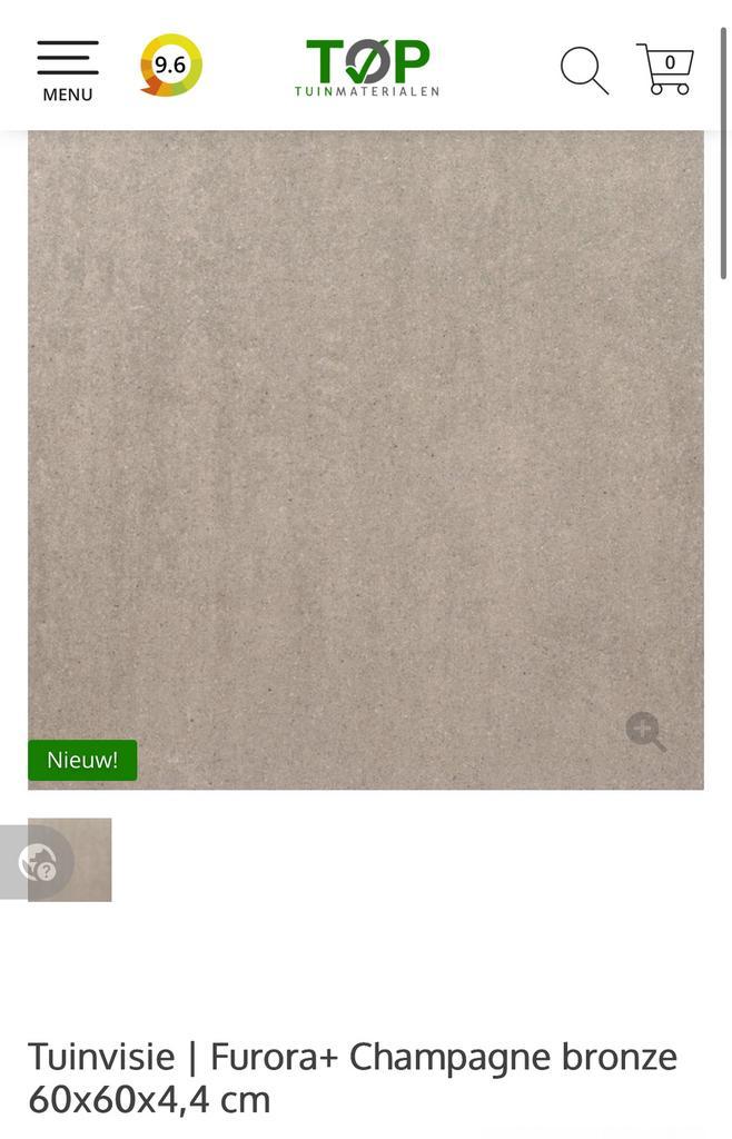 Betontegel Champagne 60x60x4,4, Tuin en Terras, Tegels en Klinkers, Nieuw, Terrastegels, Beton, Minder dan 5 m², Gecoat, Ophalen