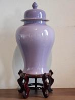 Grote Chinese vaas vintage Chinees porselein paars gemberpot, Ophalen of Verzenden