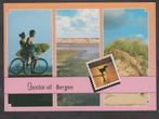 Bergen N.H. 4 luik Fiets Hond Strand Duinen Gelopen1991, Verzamelen, Gelopen, Noord-Holland, Verzenden, 1980 tot heden