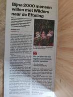 2000 mensen wilden met Wilders naar de Efteling Krantenart., Ophalen of Verzenden, 1980 tot heden, Nederland, Knipsel(s)