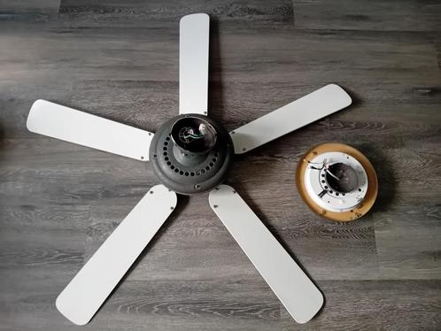 Plafon ventilator + lamp, Huis en Inrichting, Lampen | Plafondlampen, Gebruikt, Metaal, Ophalen