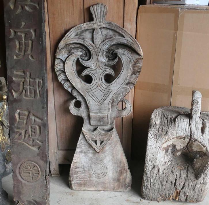 Houten Paneel SUMATRA Indonesie DV5 Batak Minangkabau, Antiek en Kunst, Kunst | Niet-Westerse kunst, Ophalen of Verzenden