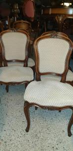 4 klassiek noten Chippendale barok lodewijk eetkamer stoelen, Antiek en Kunst, Ophalen