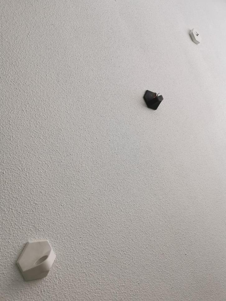 Wanddecoratie zeshoek; waxinelichtje, plantje, klokje, Huis en Inrichting, Woonaccessoires | Wanddecoraties, Gebruikt, Ophalen