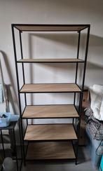 Houten Boekenkast met Metalen Frame, Ophalen, Met plank(en), Gebruikt, 50 tot 100 cm