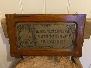 Vintage schilderij met spreuk  beschikbaar voor biedingen