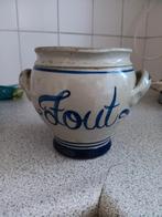 Oude Zoutpot met Blauwe Accenten, Antiek en Kunst, Ophalen of Verzenden