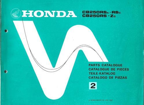 Honda CB250 RS Parts List (1425z) motor, Motoren, Handleidingen en Instructieboekjes, Honda, Ophalen of Verzenden