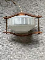 Vintage glazen hanglamp, Huis en Inrichting, Lampen | Hanglampen, Ophalen, Gebruikt, Vintage, Minder dan 50 cm