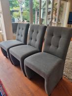 6 eetkamerstoelen op wieltjes, Huis en Inrichting, Stoelen, Ophalen, Gebruikt, Vijf, Zes of meer stoelen, Stof