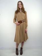 *Abfab Vintage Lichtbruine Jurk met Ceintuur uit Finland 36*, Kleding | Dames, Jurken, Bruin, Ophalen of Verzenden, Zo goed als nieuw