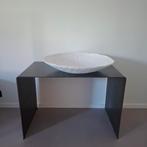 Stalen bijzettafel design, Huis en Inrichting, Ophalen, Metaal of Aluminium, Zo goed als nieuw, 60 cm of meer