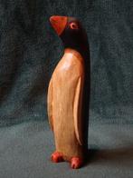 Houten beeldje pinguïn handbeschilderd houtsnijwerk, Antiek en Kunst, Ophalen of Verzenden
