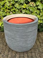 Capi Pot Rib, ZGAN, doorsnee 43, hoog 41, Tuin en Terras, Bloempotten, Ophalen, Kunststof, 40 cm of meer, Rond