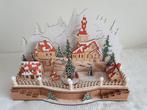 Heitronic houten kerstdorp met verlichting en muziekdoos, Ophalen of Verzenden, Nieuw