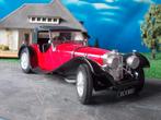 1/18 Jaguar SS-100 - Bburago ( ex-kit ) rood met soft-top, Ophalen of Verzenden, Zo goed als nieuw, Bburago