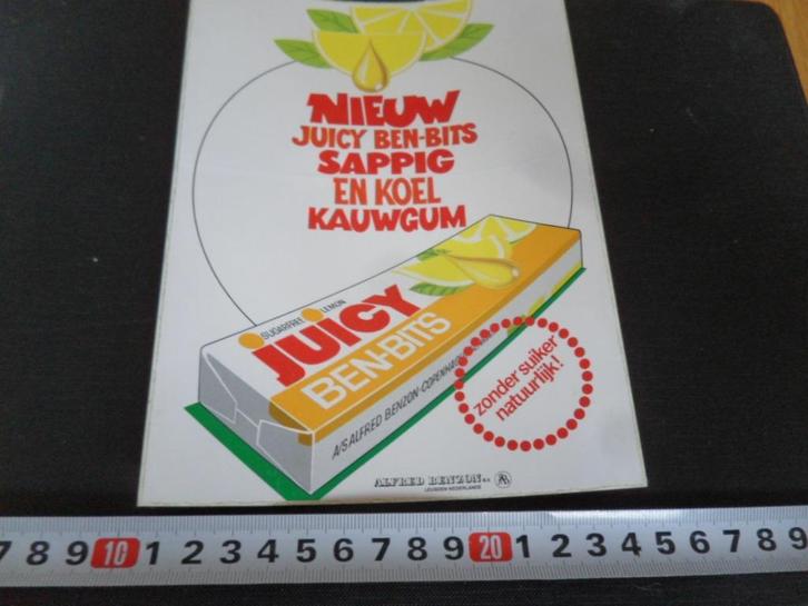 sticker JUICY  BEN-BITS  zonder suiker natuurlijk !, Verzamelen, Stickers, Zo goed als nieuw, Bedrijf of Vereniging, Ophalen