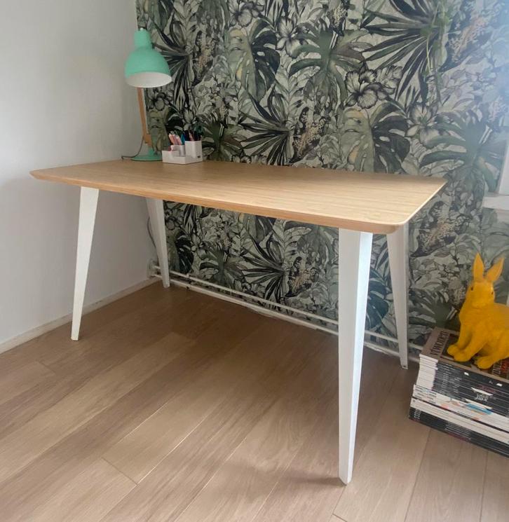 Ikea tafelblad bamboe 140x65cm, Huis en Inrichting, Bureaus, Zo goed als nieuw, Bureau, Ophalen