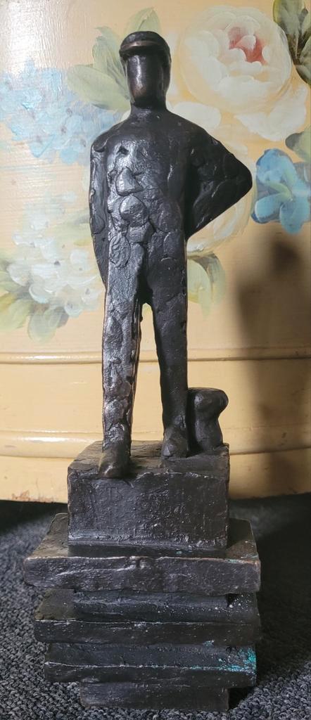 Bronzen beeld "binnenschipper" jaap hartman, Antiek en Kunst, Antiek | Koper en Brons, Brons, Ophalen of Verzenden