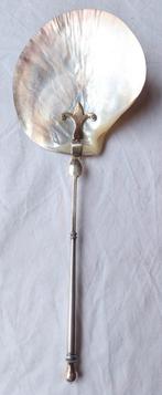 Grote Kaviaar lepel gemerkt antiek bestek parelmoer schelp, Ophalen of Verzenden