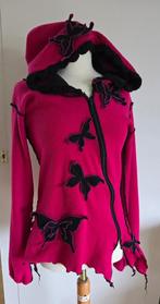 Handgemaakt pixie vest – roze fleece met vlinders – 36/38, Ophalen of Verzenden, Gedragen, Maat 36 (S), Roze