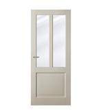 Voorgelakt binnendeur met glas Tijdloos Stomp en Opdek, Niet ingevuld, 80 tot 100 cm, Binnendeur, Niet ingevuld