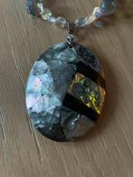 Parelmoer hanger met zoetwaterparels, Ophalen of Verzenden, Nieuw, Blauw, Steen of Mineraal