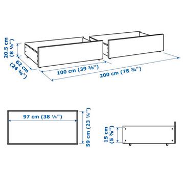 2 x IKEA Malm Bedlade - Wit - afbeelding 5