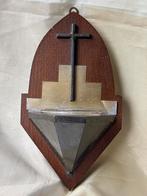 Oud wijwaterbakje met kruis, Antiek en Kunst, Antiek | Religie, Ophalen of Verzenden