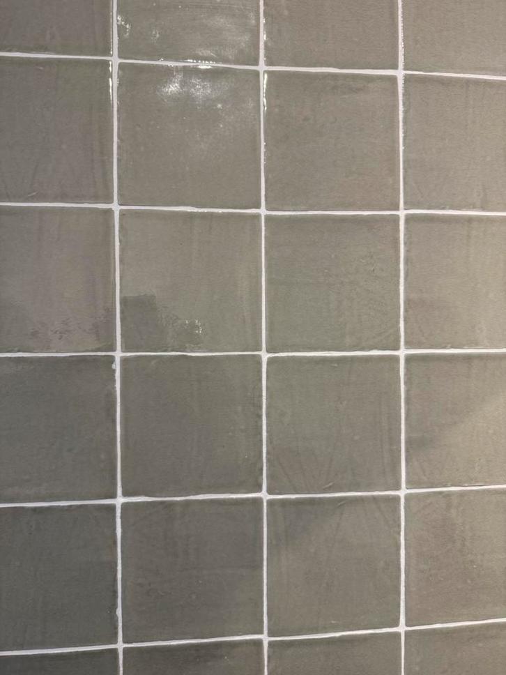 Wandtegel Craquelé Perla Sage 13x13cm 10mm Glanzend, Doe-het-zelf en Verbouw, Tegels, Nieuw, Wandtegels, Keramiek, Minder dan 20 cm