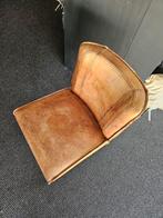 Stoel buffel leer cognac vintage opruiming, Bruin, Leer, Ophalen of Verzenden, Zo goed als nieuw